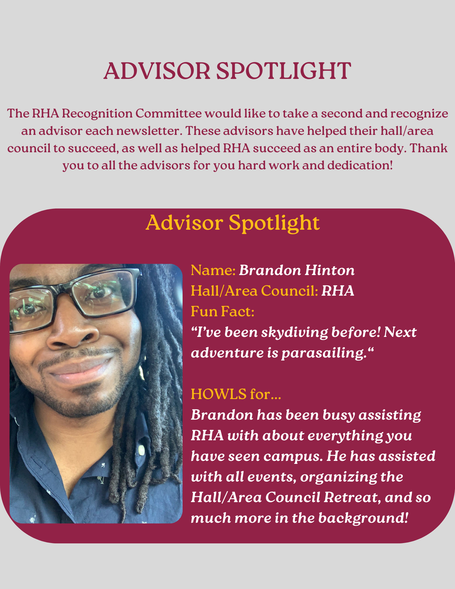 RHA Advisor Spotlight